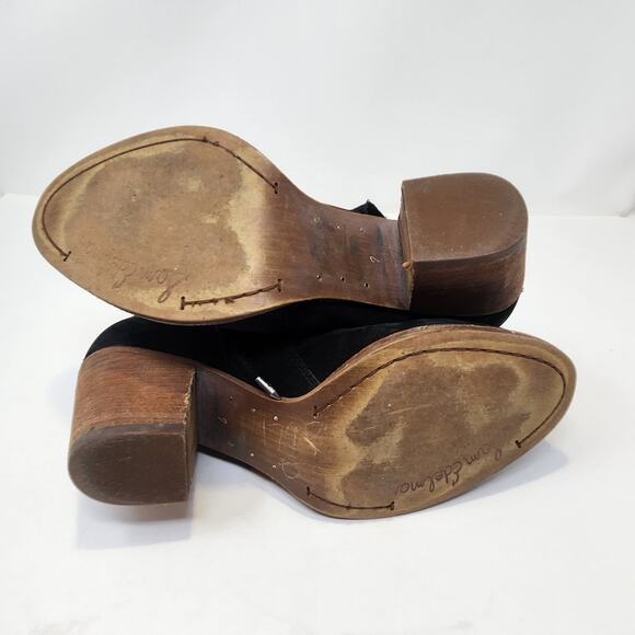 Sam Edelman Women Millard Black Leather Ankle Boot Bootie Size 7 M Zip Heeled - Picture 8 of 10